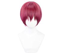 MAOMA Perruque Cosplay Anime,IDOLiSH7 Toma Inumaru Perruque,Red Short Perruque,avec Filet de Cheveux Gratuit,pour Fête Carnaval Halloween Perruques