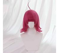MAOMA Perruque Cosplay Anime,Love Live! Nijigasaki High School Idol Club Tennouji Rina Perruque,Rose Red Short Perruque,avec Filet de Cheveux Gratuit,pour Fête Carnaval Halloween Perruques