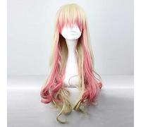 MAOMA Perruque Cosplay Anime,Macross Frontier Sheryl Nome Perruque,Yellow Gradient Pink Long Wave Perruque,avec Filet de Cheveux Gratuit,pour Fête Carnaval Halloween Perruques