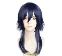 MAOMA Perruque Cosplay Anime，Paradox Live Shingu Haruomi Perruque，Blue Short Perruque，avec Filet de Cheveux Gratuit，pour Fête Carnaval Halloween Perruques