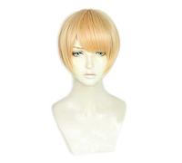 MAOMA Perruque Cosplay Anime，Paradox Live Yeon Hajun Perruque，Golden Orange Short Perruque，avec Filet de Cheveux Gratuit，pour Fête Carnaval Halloween Perruques