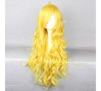 MAOMA Perruque Cosplay Anime,RWBY Yang Xiao Long Perruque,Long Curly Wavy Long Yellow Perruque,avec Filet de Cheveux Gratuit,pour Fête Carnaval Halloween Perruques