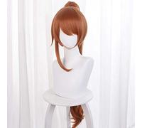 MAOMA Perruque Cosplay Anime,Takt OP.Destiny Anna Schneider Perruque,Red Brown Long Ponytail Perruque,avec Filet de Cheveux Gratuit,pour Fête Carnaval Halloween Perruques