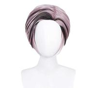 MAOMA Perruque Cosplay Anime，Tokyo Revengers Haitani Ran Perruque，Pink and Black Mixed Color Short Perruque，avec Filet de Cheveux Gratuit，pour Fête Carnaval Halloween Perruques