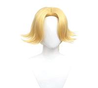 MAOMA Perruque Cosplay Anime,Tokyo Revengers Seishu Inui Perruque,Short Golden Perruque,avec Filet de Cheveux Gratuit,pour Fête Carnaval Halloween Perruques