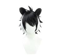 MAOMA Perruque Cosplay Anime,VTuber Kageyama Shien Perruque,Black and White Mixed Color Short Perruque,avec Filet de Cheveux Gratuit,pour Fête Carnaval Halloween Perruques