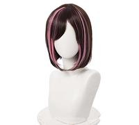 MAOMA Perruque Cosplay Anime,VTuber Kizuna AI Perruque,Brown Rose Pink Short Perruque,avec Filet de Cheveux Gratuit,pour Fête Carnaval Halloween Perruques(Size:Style 1)