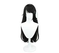 MAOMA Perruque Cosplay Anime，VTuber Oozora Subaru Perruque，Black Perruque，avec Filet de Cheveux Gratuit，pour Fête Carnaval Halloween Perruques(Size:Style 1)