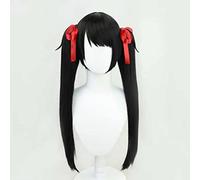 MAOMA Perruque Cosplay Anime，VTuber Oozora Subaru Perruque，Black Perruque，avec Filet de Cheveux Gratuit，pour Fête Carnaval Halloween Perruques(Size:Style 3)