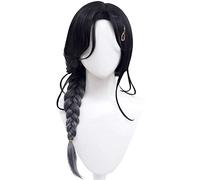 MAOMA Perruque Cosplay Anime,VTuber Shirayuki Tomoe Perruque,Black Gradient Gray Long Perruque,avec Filet de Cheveux Gratuit,pour Fête Carnaval Halloween Perruques