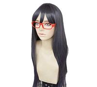 MAOMA Perruque Cosplay Anime,Welcome to The Ballroom Hanaoka Shizuku Perruque,Black Long Perruque,avec Filet de Cheveux Gratuit,pour Fête Carnaval Halloween Perruques