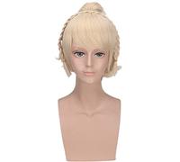 MAOMA Perruque Cosplay,Final Fantasy XV Lunafreya Nox Fleuret Cosplay Anime Perruque,Blonde Curly Perruque,avec Filet de Cheveux Gratuit,pour Fête Carnaval Halloween Perruques