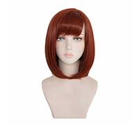 MAOMA Perruque Cosplay,Kingdom Hearts III Kairi Cosplay Anime Perruque,Wine Red Bob Perruque,avec Filet de Cheveux Gratuit,pour Fête Carnaval Halloween Perruques