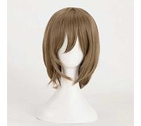 MAOMA Perruque Cosplay,Persona 5 Goro Akechi Cosplay Anime Perruque,Brown Bob Anime Cosplay Perruque,avec Filet de Cheveux Gratuit,pour Fête Carnaval Halloween Perruques