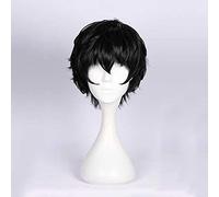 MAOMA Perruque Cosplay,Persona 5 Joker Protagonist Akira Kurusu Cosplay Anime Perruque,Black Short Anime Cosplay Perruque,avec Filet de Cheveux Gratuit,pour Fête Carnaval Halloween Perruques