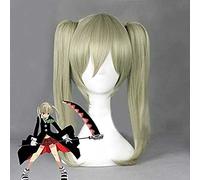 MAOMA Perruque Cosplay,Soul Eater Maka Albarn Cosplay Anime Perruque,Linen Double Ponytail Long Perruque,avec Filet de Cheveux Gratuit,pour Fête Carnaval Halloween Perruques