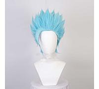 MAOMA Perruque Cosplay，The Seven Deadly Sins Ban Cosplay Anime Perruque，Short Blue Hair Anime Cosplay Wig，avec Filet de Cheveux Gratuit，pour Fête, Carnaval,Halloween Perruques