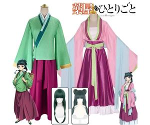 Maomao Cosplay Costume perruque Anime l'apothicaire journaux robe jupe haut vert Kusuriya pas Hitorigoto Halloween pour les femmes vert