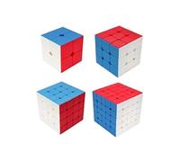Maomaoyu Speed Cube Set 2x2+3x3x3+4x4x4+5x5x5 4 Pack Puzzle Twist Magic Cube sans Autocollant Cube de Vitesse Magique Cadeau de Vacances pour Enfants