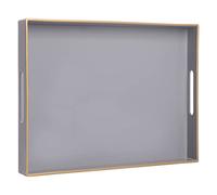 MAONAME Plateau de Service Gris avec poignées, rectangulaire décoratif Moderne pour Table Basse ottomane pour Salle de Bain, décoration, 40 x 30 x 4 cm