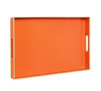 MAONAME Plateau décoratif pour Table Basse, Plateau de Service Moderne avec poignées, Plateau à thé rectangulaire en Plastique pour Ottoman, décoration de Salle de Bain, 40 x 25,9 cm (Orange)