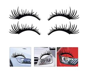 MaoNativey 2 Paires Autocollants De Phares De Voiture Noir Voiture Cils Car-Styling Autocollant Décoratif Autocollant De Carrosserie Décoratif