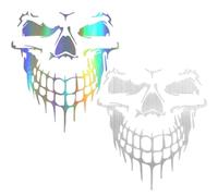 MaoNativey 2Pcs Autocollants de Voiture en Forme de tête de Mort réfléchissants,Halloween Tête De Mort Crâne Stickers Réfléchissants Autocollants Auto-Adhésif Décoration pour Voiture Camion Moto