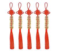 MaoNativey 5 pièces de Feng Shui pièces Chinoises de la Chance pièces de Feng Shui Nœud Chinois et Monnaie Porte-Bonheur en Forme Monnaie pour Richesse et de réussite