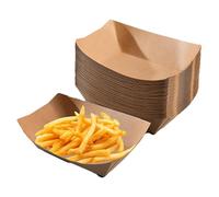 MaoNativey 50 Pièces Barquettes en Carton Kraft, Snack Bol, Bols en Carton, Biodégradable, pour Collations Frites Salade Sushis Gâteau