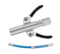 MaoNativey G Coupler Embout, Raccord de Pistolet à Graisse, Embout Pompe a Graisse avec Flexible de 30 CM Raccord de Pistolet À Graisse Coupleur pour Tous Les Types de Pompe À Graisse(Double poignée)