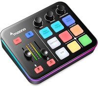 MAONO Gaming Audio Mixer, RGB XLR Table de Mixage avec préampli Pro, RVB, Bluetooth, alimentation fantôme 48 V pour diffusion en direct, podcasting, création de contenu,G1 NEO (NOIR)