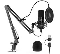 MAONO Kit de Micro USB 192KHZ/24BIT Plug & Play AU-A04 USB Ordinateur Cardioïde Micro Podcast Condensateur Microphone avec Puce sonore Professionnelle pour PC Karaoké, Youtube, Enregistrement de Jeux