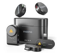MAONO Micro Cravate sans Fil, Micro pour iPhone, Android, Camera et PC, Audio Hi-FI 48 kHz/24 Bits, 30 Heures d'autonomie, réduction de Bruit, idéal pour vlogging, Streaming, Podcast Youtuber-Wave T5