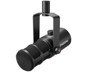 MAONO Microphone dynamique, microphone USB/XLR Podcast PC avec logiciel, égaliseur, Tap-to-Mute, régulateur de gain et contrôle du volume, microphone de studio pour la radiodiffusion, l'enregistrement