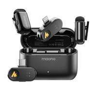 MAONO Wave T1 Mini microphone Lavalier sans fil pour iPhone, Android, téléphone, PC, suppression du bruit IA, portée de 100 m, filtre vocal, batterie de 30 heures, microphone cravate avec clip pour