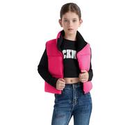 maoo garden Gilet d'hiver pour fille, imitation duvet, coupe courte, légère, imperméable, sans manches, pour grandes filles, 12 ans