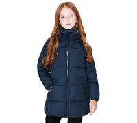 maoo garden Girls Winter Long Puffer Lightweight Coat Thick Padded Soft Fleece Jacket with Hood (Veste polaire épaisse et rembourrée avec capuche) 817 Marine 5-6Y