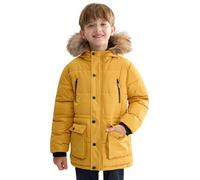 maoo garden Manteau d'hiver pour Garçons Big Kids Veste à Capuche en Fourrure Doublée Sherpa Épaisse Parka de Neige Résistante à l'eau Jaune 164