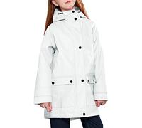 maoo garden Veste de pluie pour filles Imperméable pour enfants Doublure florale légère Coupe-vent de printemps Blanc 9-10Y