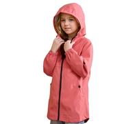 maoo garden Veste de pluie pour filles Imperméable pour enfants Doublure florale légère Coupe-vent de printemps 2112 Rouge 5-6Y