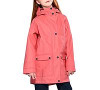 maoo garden Veste de pluie pour filles Imperméable pour enfants Doublure florale légère Coupe-vent de printemps Corail 7-8Y