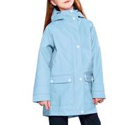 maoo garden Veste de pluie pour filles Imperméable pour enfants Doublure florale légère Coupe-vent de printemps Bleu 11-12Y