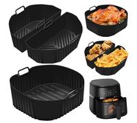 MAOOY 3 Pièces Moule Silicone Air Fryer,Plat Air Fryer Accessoires pour Cosori,Ninja,Philips,Russell Hobbs, Cecotec,Moule Airfryer Réutilisable Silicone Friteuse Sans Huile (2 x 3,1 L + 1 x 6,2 L)
