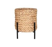 MAORI - Cache-Pot Tressé en Jacinthe d'Eau Naturelle Support en Métal Noir - HOUSE_NORDIC