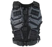 MAOTN Gilet Tactique Adulte pour Hommes,Costumes de Cosplay Molle en Plein air Gilet de Protection de Ventilateur de armée,équipement de Protection de Poitrine eva de Combat CS,Black,Size