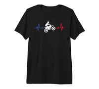 Maotocross Moto Cross Motard Motorcycle Battement du cœur T-Shirt Haut de Gamme