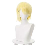 Maou-sama Réessayez! Aku Cosplay perruques 30 cm court droit résistant à la chaleur cheveux synthétiques pour femmes Anime perruque jaune Costume fête Aku