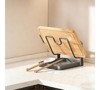 Maouira Support de Rangement Pour Couvercles de Casseroles de Cuisine, en Acier Inoxydable, Support à Outils de Cuisine Avec Bac D'égouttage Pour Comptoir (Acier Carbone,A, 1 couches)