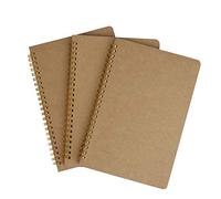 MaoXinTek A5 Cahier à Spirale, Blocs Notes Spirales en Couverture Kraft Doté Ligné Bloc Note Carnet Pour Dessin Notes Bullet Journal L'école L'écriture,50 Feuilles (3pcs)