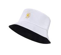 MaoXinTek Chapeau de Seau Unisexe Réversible Coton Anti-UV Marguerite Bonnet Soleil Respirant pour Randonnée L'extérieur La Pêche Camping 56-58cm